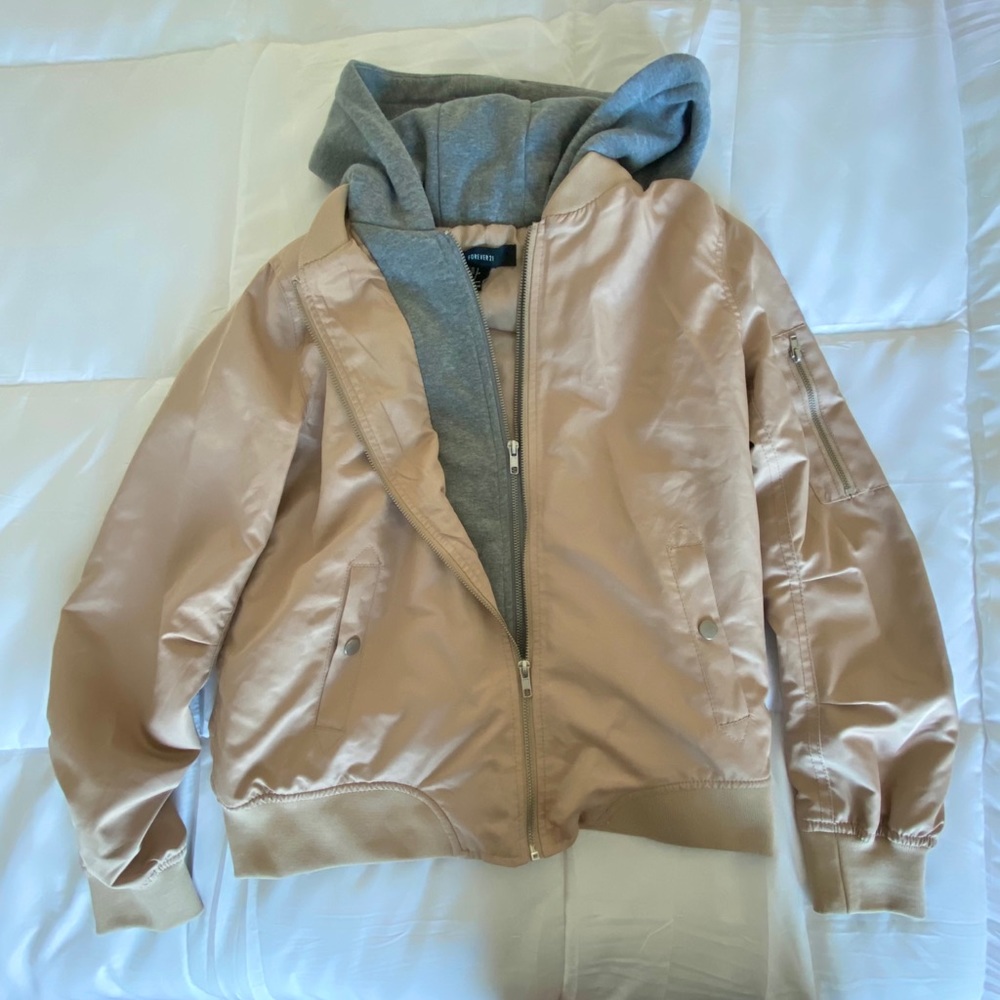 Forever 21 double zip bomber jacket
